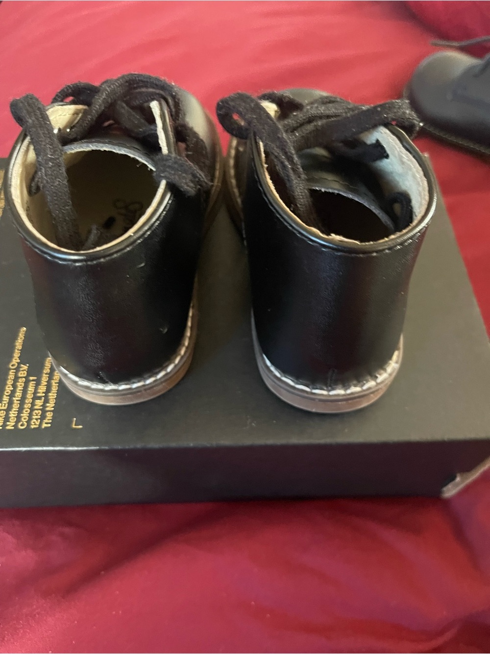 FootMates Black Kids Lace-ups with Brown Trim - Picture 3 of 7